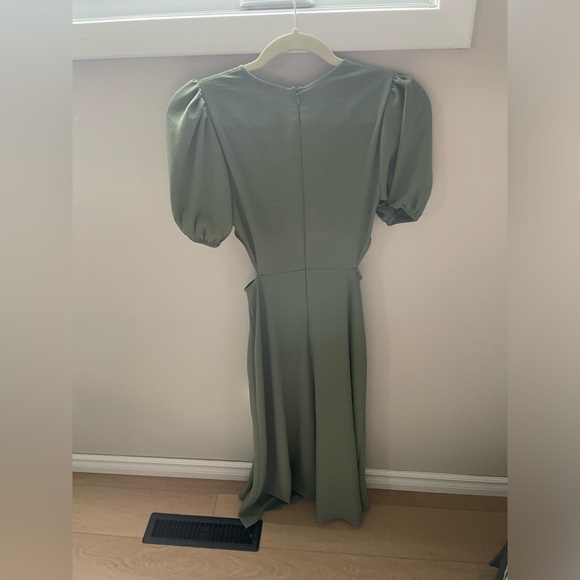 Zara Olive Midi Cut Out Dress - Picture 4 of 5